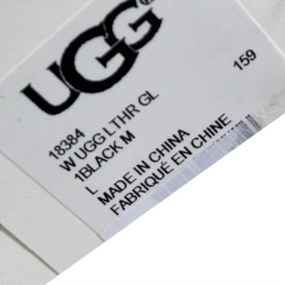 UGG Black Leather Shearling Gloves New w Tags - Picture 5 of 5